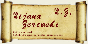 Mijana Zeremski vizit kartica